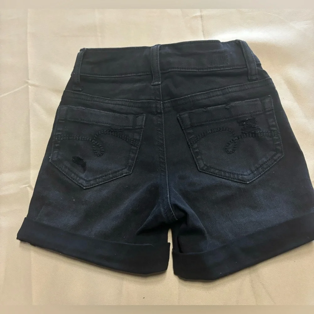 Justice‎ Black Distressed Denim Jean Shorts